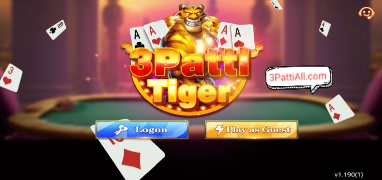 3 Patti Tiger Login Screen Interface Pakistan