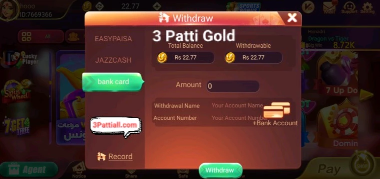 Fast Withdrawals 3 Patti Gold