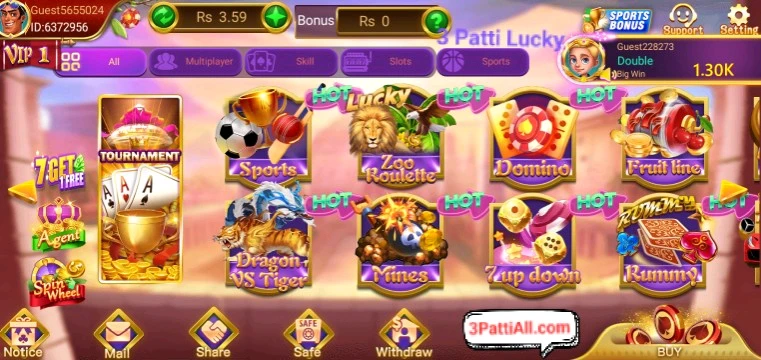 Many Games Available in 3 Patti Lucky