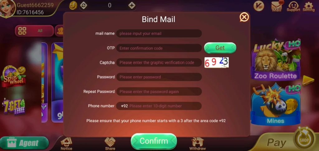 3 Patti No1 Create New Account