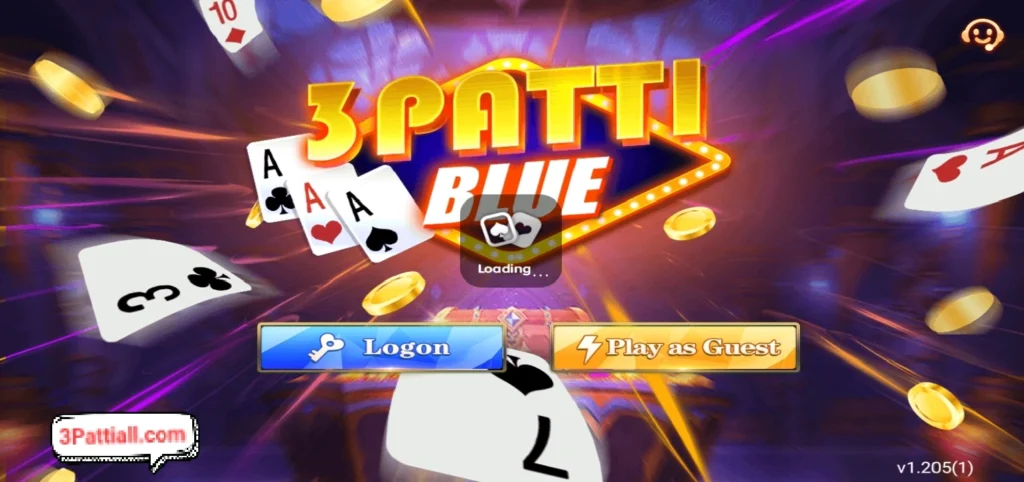 3Patti Blue Login Interface