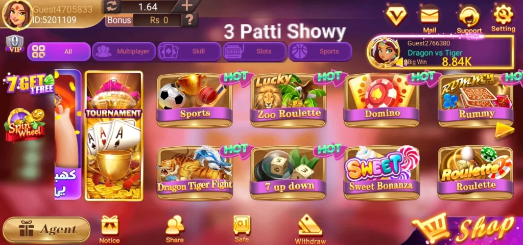 Teen Patti Showy Games Available